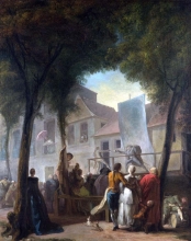 212/saint-aubin, gabriel de - a street show in paris (la parade du boulevard)